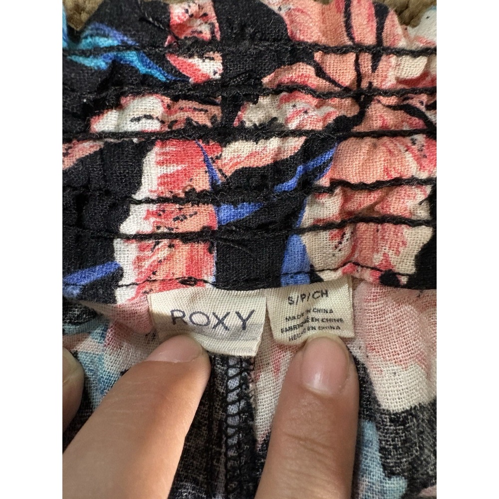 Roxy Oceanside Tropical Floral Flare Pants Women Small Boho Resortwear Travel - Picture 2 of 8